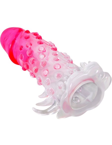 PRETTY LOVE WILFORD FUNDA REALASTICA ALARGADORA CON RELIEVE PARA PENE ROSA