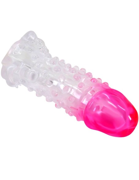 PRETTY LOVE WILFORD FUNDA REALASTICA ALARGADORA CON RELIEVE PARA PENE ROSA