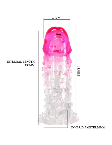PRETTY LOVE WILFORD FUNDA REALASTICA ALARGADORA CON RELIEVE PARA PENE ROSA