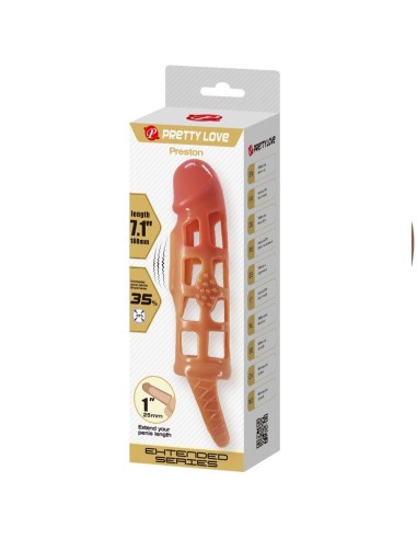 PRETTY LOVE PRESTON FUNDA PARA PENE CON VIBRACIAN DE 18 CM