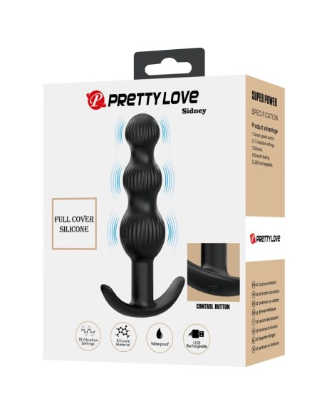 PRETTY LOVE SIDNEY VIBRADOR ANAL 10 VIBRACIONES NEGRO