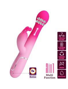 PRETTY LOVE DEJON VIBRADOR RABBIT 3 EN 1 MULTIFUNCIAN ROSA
