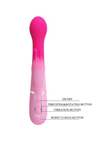 PRETTY LOVE DEJON VIBRADOR RABBIT 3 EN 1 MULTIFUNCIAN ROSA