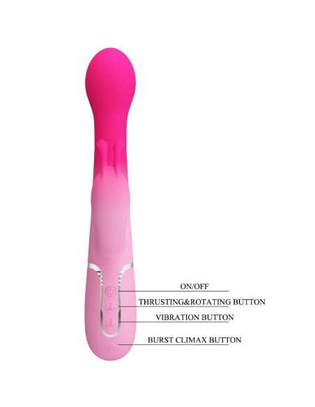 PRETTY LOVE DEJON VIBRADOR RABBIT 3 EN 1 MULTIFUNCIAN ROSA