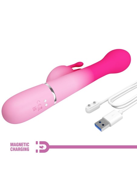 PRETTY LOVE DEJON VIBRADOR RABBIT 3 EN 1 MULTIFUNCIAN ROSA