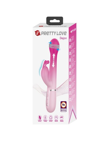 PRETTY LOVE DEJON VIBRADOR RABBIT 3 EN 1 MULTIFUNCIAN ROSA