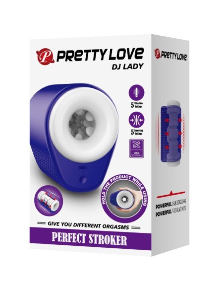 PRETTY LOVE DJ LADY MASTURBADOR MASCULINO CON VIBRACIAN 5 CONFIGURACIONES MORADO