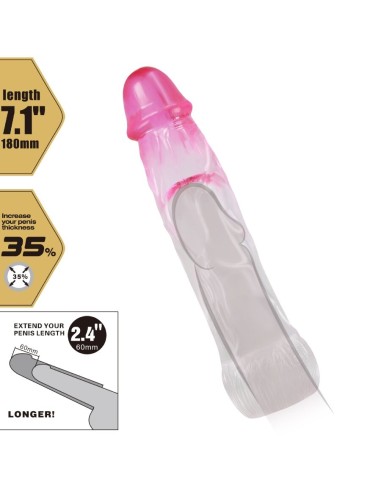 PRETTY LOVE NERON FUNDA REALASTICA ALARGADORA DE 6 CM PARA PENE ROSA