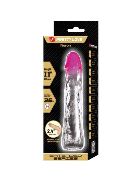 PRETTY LOVE NERON FUNDA REALASTICA ALARGADORA DE 6 CM PARA PENE ROSA