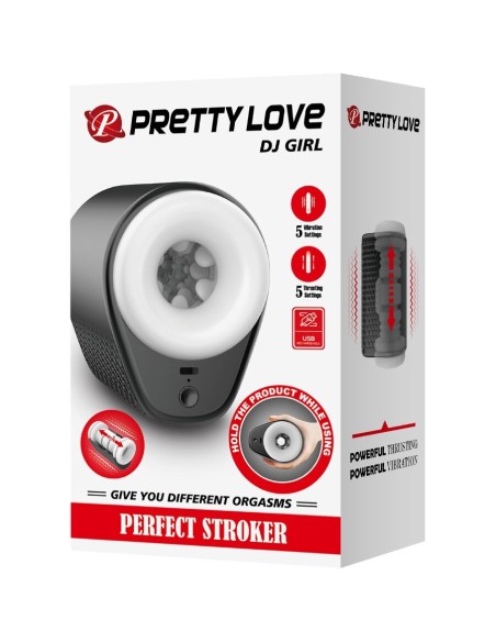 PRETTY LOVE DJ GIRL MASTURBADOR MASCULINO CON VIBRACIAN 5 CONFIGURACIONES NEGRO