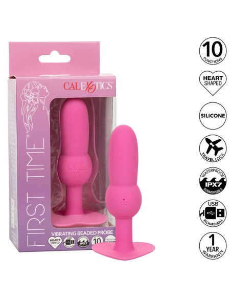 CALEXOTICS FIRST TIME PLUG ANAL CON CUENCAS 10 VIBRACIONES ROSA