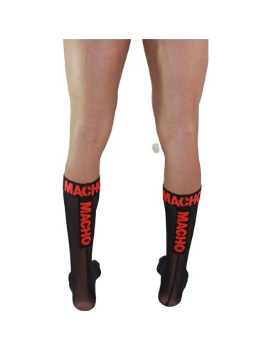 MACHO CALCETINES FINOS NEGRO ROJO TALLA ANICA