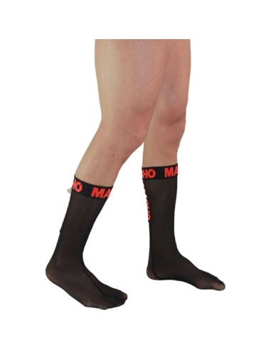 MACHO CALCETINES FINOS NEGRO ROJO TALLA ANICA