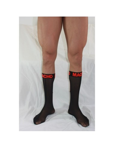 MACHO CALCETINES FINOS NEGRO ROJO TALLA ANICA