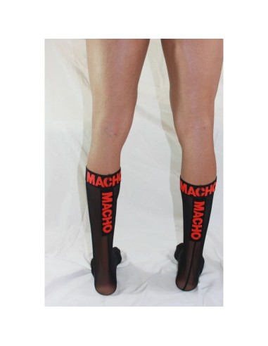 MACHO CALCETINES FINOS NEGRO ROJO TALLA ANICA