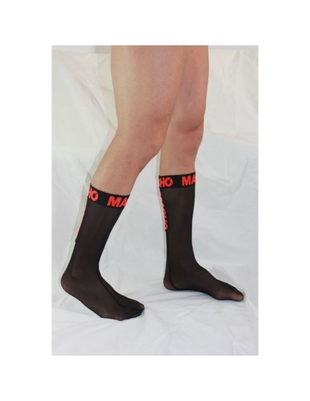 MACHO CALCETINES FINOS NEGRO ROJO TALLA ANICA MACHO CALCETINES FINOS NEGRO ROJO TALLA ANICA