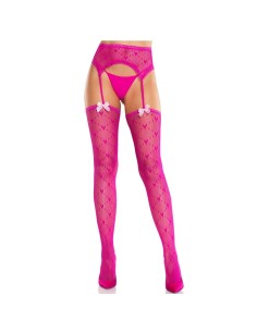 LEG AVENUE MEDIAS DE CORAZAN CON LIGAS MAGENTA