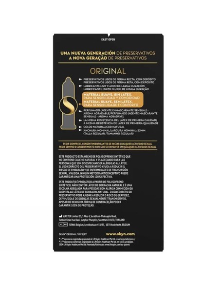 SKYN PRESERVATIVO ORIGINAL SENSACIAN NATURAL 10 UNIDADES