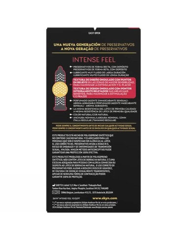 SKYN PRESERVATIVO INTENSE FEEL TEXTURA CON DISEAO ONDULADO 10 UNIDADES