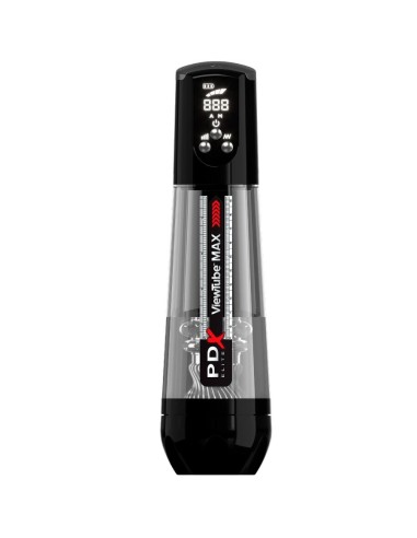 PDX ELITE VIEWTUBE MAX VIEW MASTURNADOR AUTOMATICO CON SUCCIAN TRANSPARENTE
