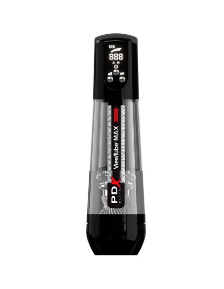 PDX ELITE VIEWTUBE MAX VIEW MASTURNADOR AUTOMATICO CON SUCCIAN TRANSPARENTE