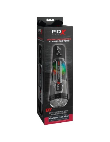 PDX ELITE VIEWTUBE MAX VIEW MASTURNADOR AUTOMATICO CON SUCCIAN TRANSPARENTE