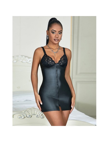 SUBBLIME 957568 VESTIDO DE CUERO CON CREMALLERA NEGRO S M