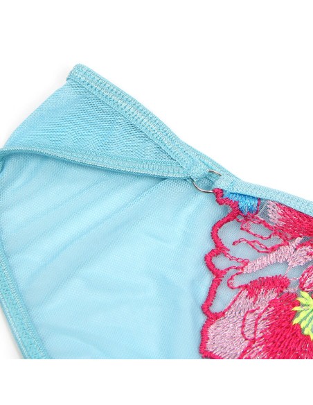 SUBBLIME 957643 CONJUNTO SUJETADOR Y LIGUERO CON BORDADOS DE FLORES ROSAS S M