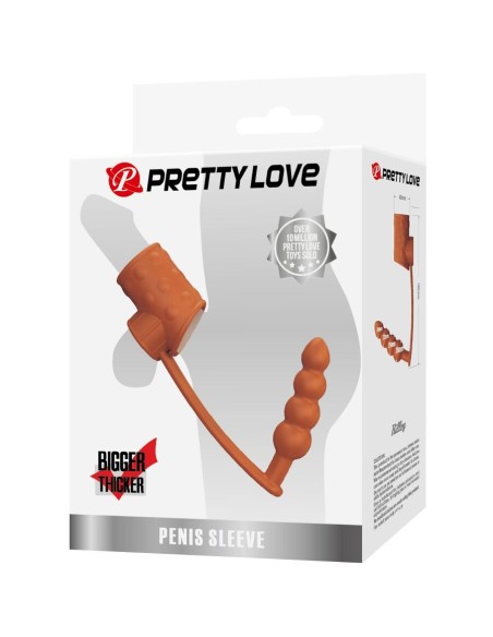 PRETTY LOVE FUNDA PARA PENE CON PLUG ANAL NATURAL