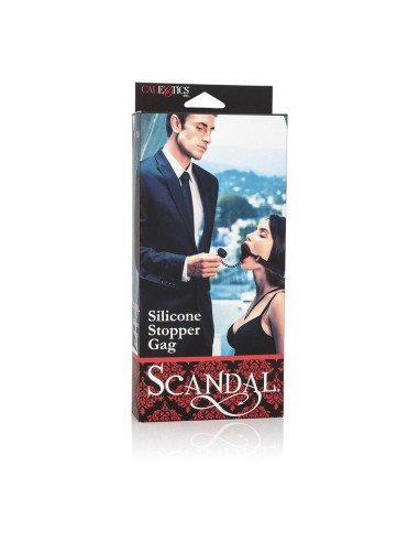 CALEXOTICS SCANDAL MORDAZA CON TAPAN DE SILICONA NEGRO