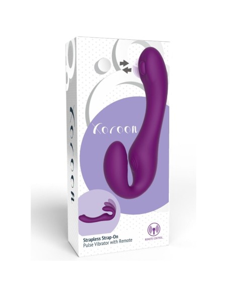 XOCOON STRAPLESS STRAP ON VIBRADOR 2 EN 1 CON CONTROL REMOTO MORADO