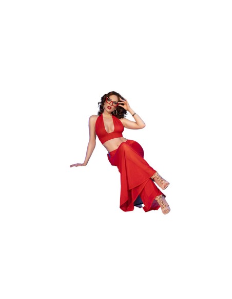CHILIROSE CR 4857 SET TOP Y PANTALONES ROJO TALLA S