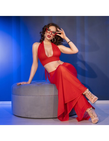 CHILIROSE CR 4857 SET TOP Y PANTALONES ROJO TALLA S