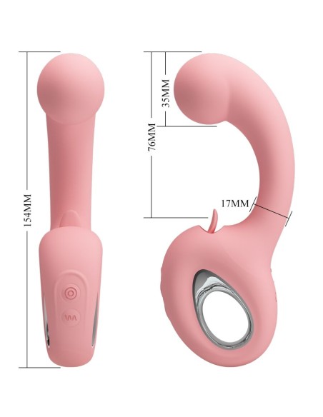 PRETTY LOVE ERYNNYES VIBRADOR PUNTO G ESTIMULADOR CLATORIS 10 VIBRACIONES ROSA