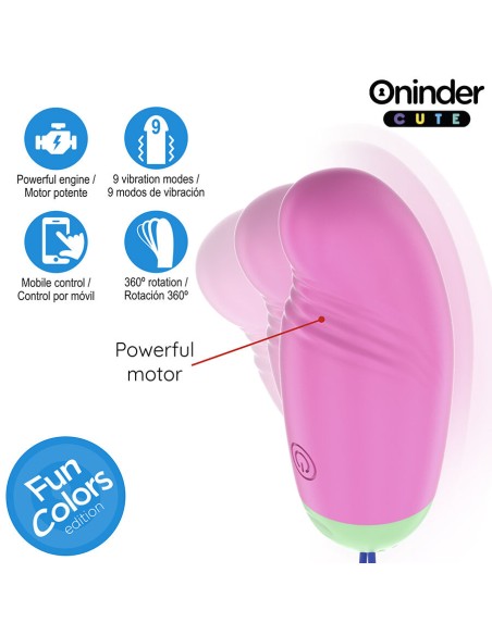 ONINDER CUTE LOVE PLEASURE HUEVO VIBRO ROTADOR 360 SILICONA APP MUNDIAL GRATUITA