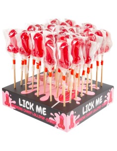 SECRETPLAY EXPOSITOR PIRULETA PENE CARAMELO CEREZA CON EFECTO CALOR PICANTE 40 UNIDADES 2