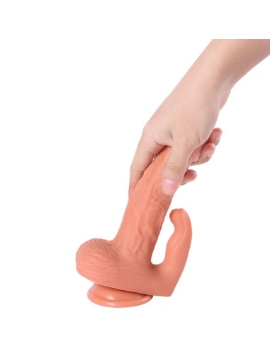 SHEQU HAYDEN DILDO Y ESTIMULADOR DE CLATORIS CON VIBRACIAN Y CONTROL REMOTO 16 CM