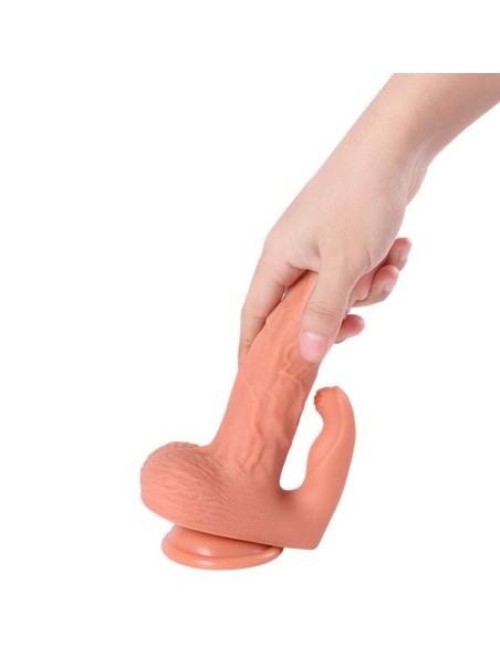 SHEQU HAYDEN DILDO Y ESTIMULADOR DE CLATORIS CON VIBRACIAN Y CONTROL REMOTO 16 CM