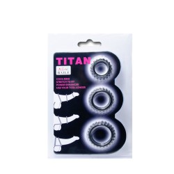 BAILE TITAN SET 3PCS COCK RING BLACK 28 24 19 CM 2
