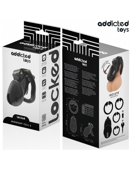 ADDICTED TOYS LOCKED MINDNIGHT CELL JAULA PARA PENE TALLA S 48 CM