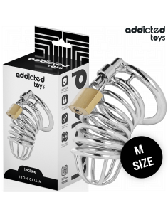 ADDICTED TOYS LOCKED IRON CELL JAULA PARA PENE DE METAL TALLA M