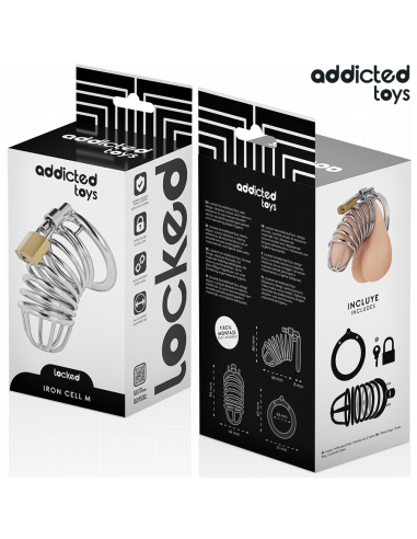 ADDICTED TOYS LOCKED IRON CELL JAULA PARA PENE DE METAL TALLA M