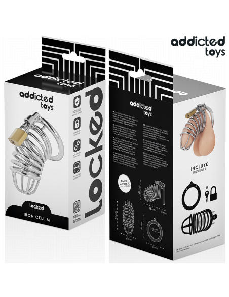 ADDICTED TOYS LOCKED IRON CELL JAULA PARA PENE DE METAL TALLA M