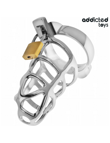 ADDICTED TOYS LOCKED SILVER LOCK JAULA PARA PENE DE METAL TALLA M
