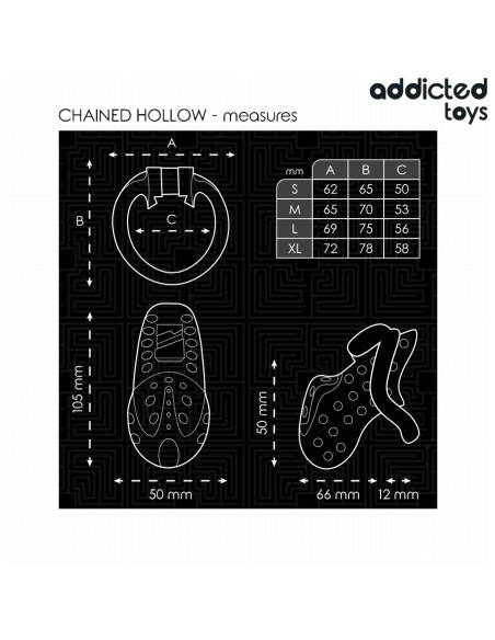 ADDICTED TOYS LOCKED CHAINED HOLLOW JAULA PARA PENE 105 CM