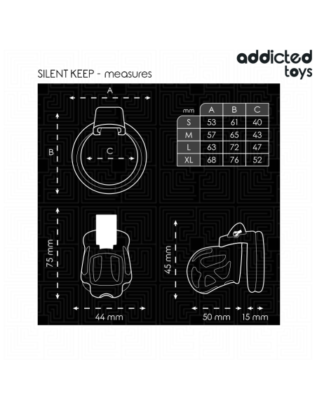ADDICTED TOYS LOCKED SILENT KEEP JAULA PARA PENE 75 CM