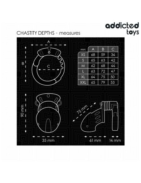 ADDICTED TOYS LOCKED CHASTITY DEPTHS JAULA PARA PENE 75 CM