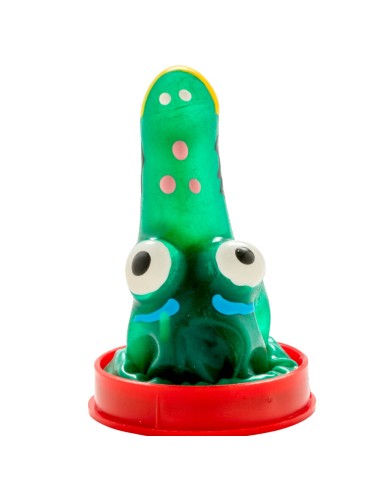 CONDOMERIE PRESERVATIVO DECORATIVO PINTADO A MANO COCODRILO MODELO 1
