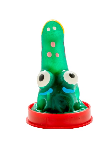 CONDOMERIE PRESERVATIVO DECORATIVO PINTADO A MANO COCODRILO MODELO 1