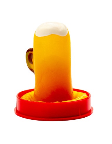 CONDOMERIE PRESERVATIVO DECORATIVO PINTADO A MANO VASO DE CERVEZA